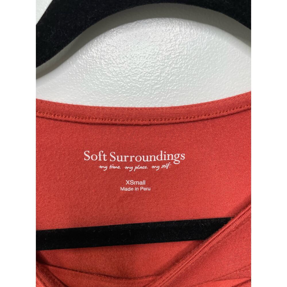 Soft Surroundings Long Sleeve T-Shirt Cut-Away Jersey Knit Rust Red Womens‎ XS - Picture 4 of 9
